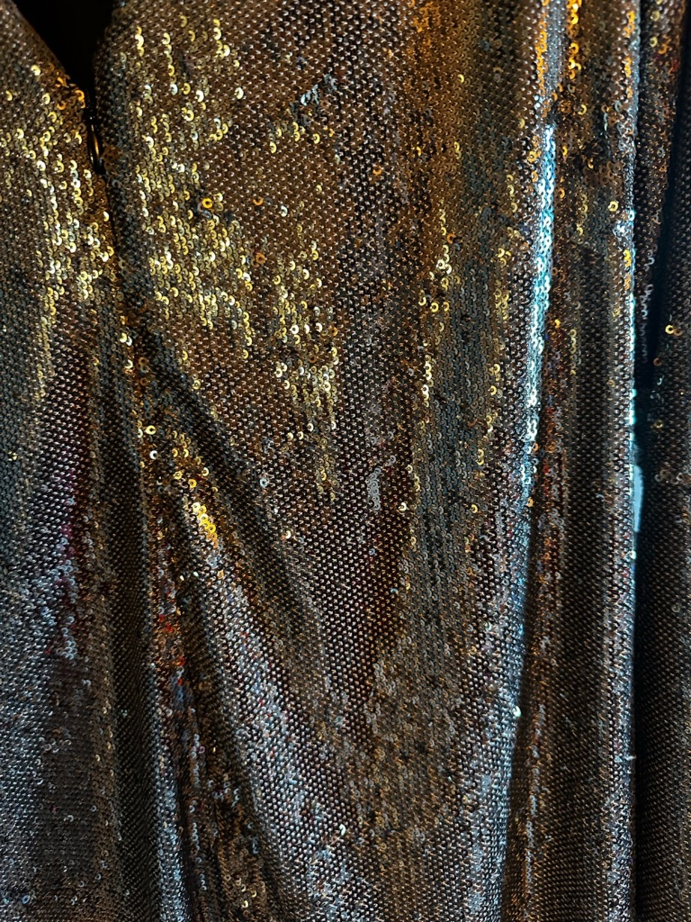 Source Unknown Silver Sequin Long Sleeve Draped Cocktail Dress - Picture 4 of 4